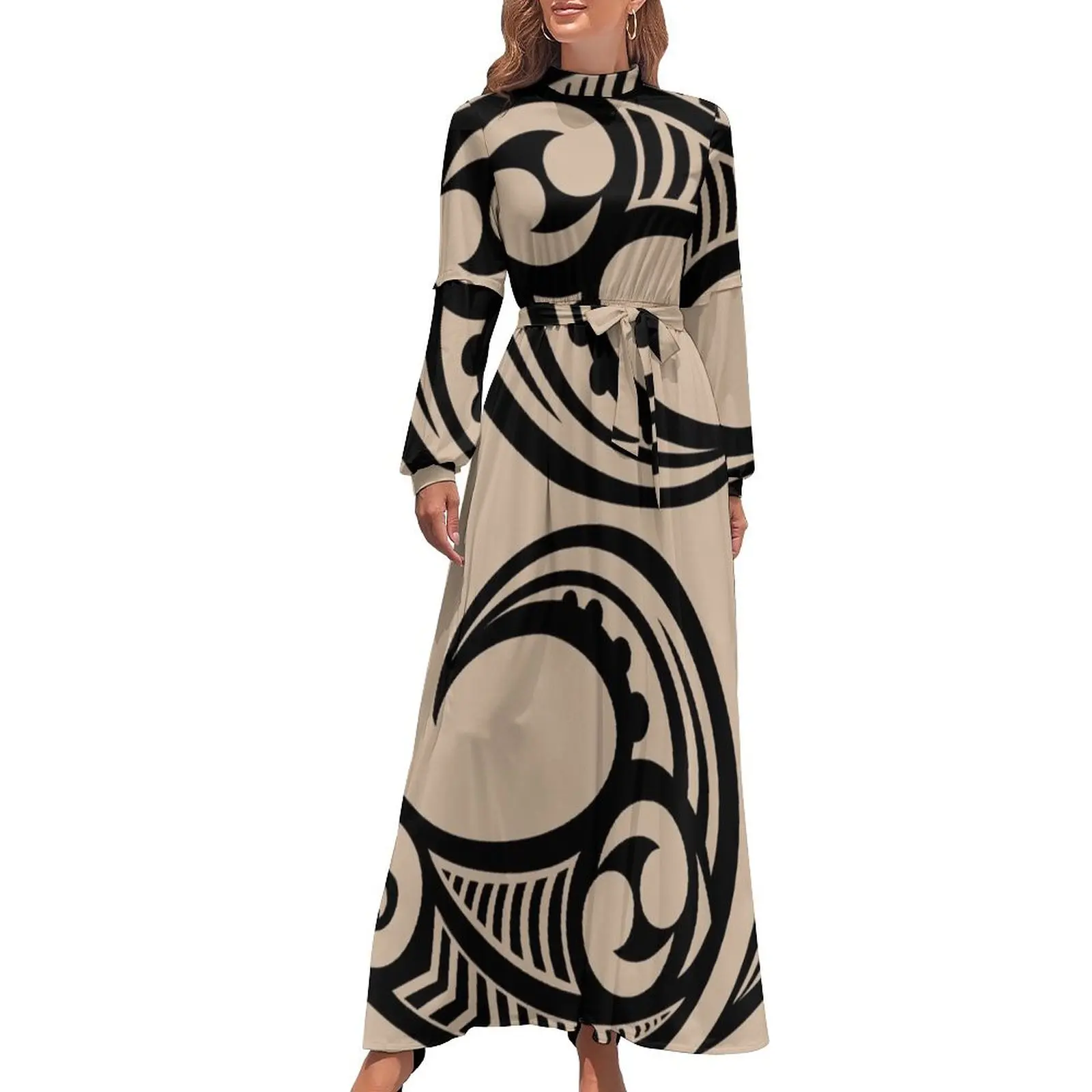 Vestido largo con diseño en espiral Koru tallado maorí Vestidos para fiesta de bodas ropa de mujer verano 2024 novedades
