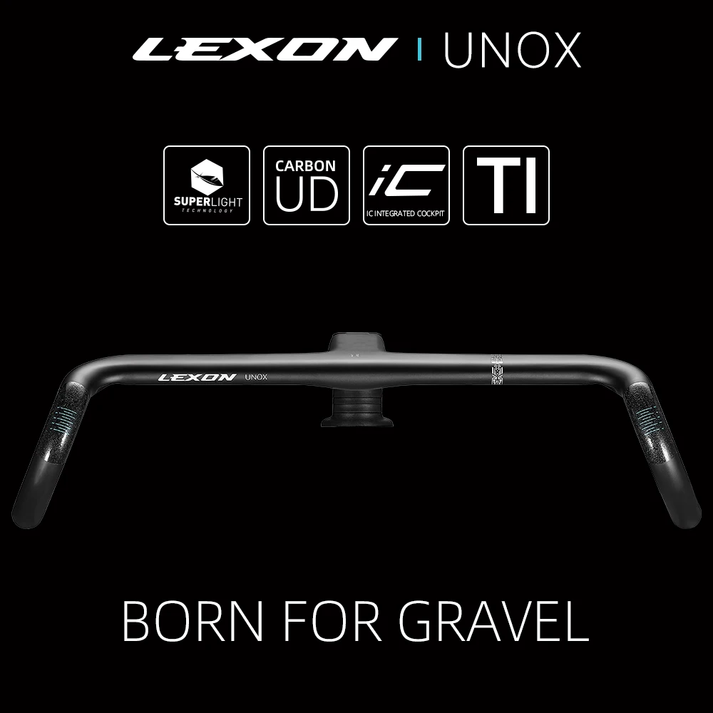 

Lexon Gravel Road Integrated Handlebar 28.6mm UNOX Road Carbon Bar With Bike Computer Holder Handlebar Bicycle Accessories