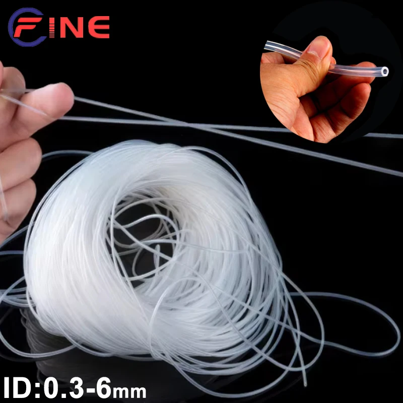 Food Grade Tube Pipe Heat Temperature Resistance Nontoxic Transparent Flexible Silicone Tubing ID 0.3 0.4 0.5-4 5 6 mm silicone tube