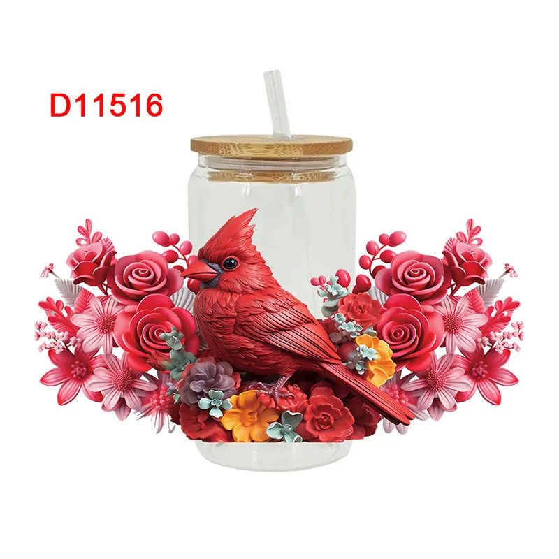 Beautiful Flower Butterfly UV DTF Transfer Sticker For Wraps Cup DIY Waterproof 3D Stereoscopic D11516