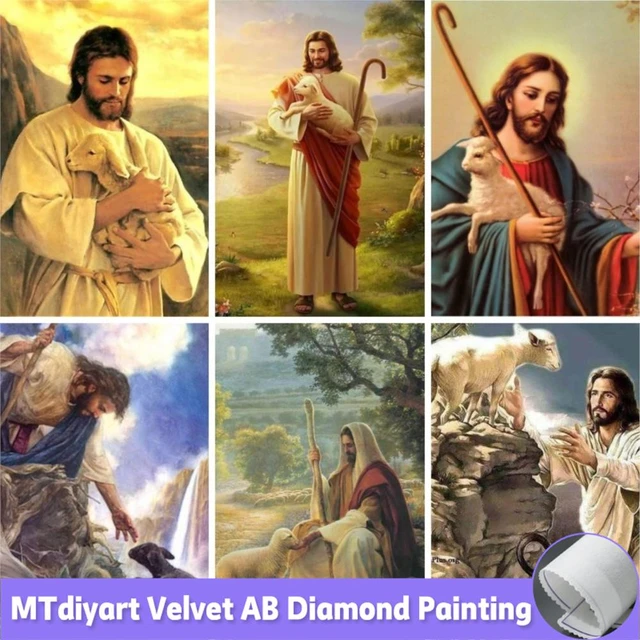 Jesus and Lambs, Diamond Painting