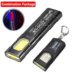Ultra - Bright Portable LED Mini Flashlight with Magnetic Base and Rechargeable Design (Set A)