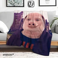 John Pork Smiling Throw Blanket For Baby cosplay anime Sofas Blankets 2