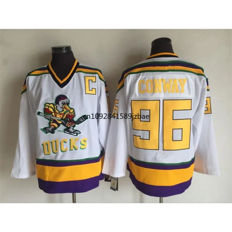 Charlie Conway Jersey 96 Mighty Ducks Jerseys 9 Paul Kariya Jersey 8 Teemu Selanne New Movie Sweater All Stitched Us Size