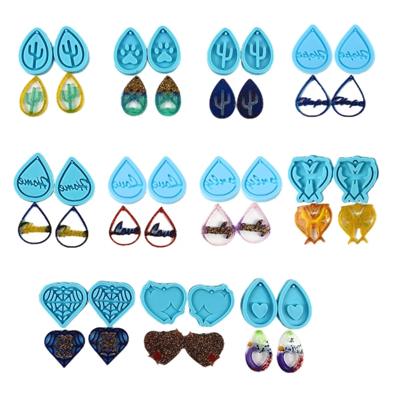 

Crystal Epoxy Resin Mold DIY Crafts Jewelry Pendant Mold Handmade Multi-style Earrings Eardrop Danglers Silicone Mould