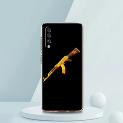 AK47 Handgun Bullet Design Luxury Transparent Soft Phone Case for Samsung A02 (B1)