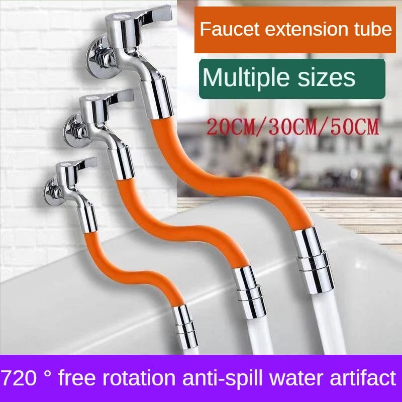 Faucet Extension Hose Lengthened Splash-proof  Extender Kitchen and Bathroom Bendable Stereotyped Universal Rotating Extension faucet filter splash proof 360 degrees rotatable retractable faucet extender universal kitchen maiwanshi filter water purifier