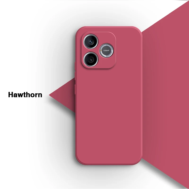 Square Candy Liquid Silicone Shockproof Phone Case Back Cover with Lens Protection
