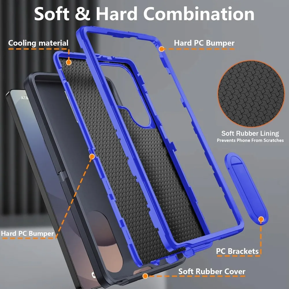 Military Grade Anti-Drop Matte Case with Built-in Kickstand - Durable Protector Cover