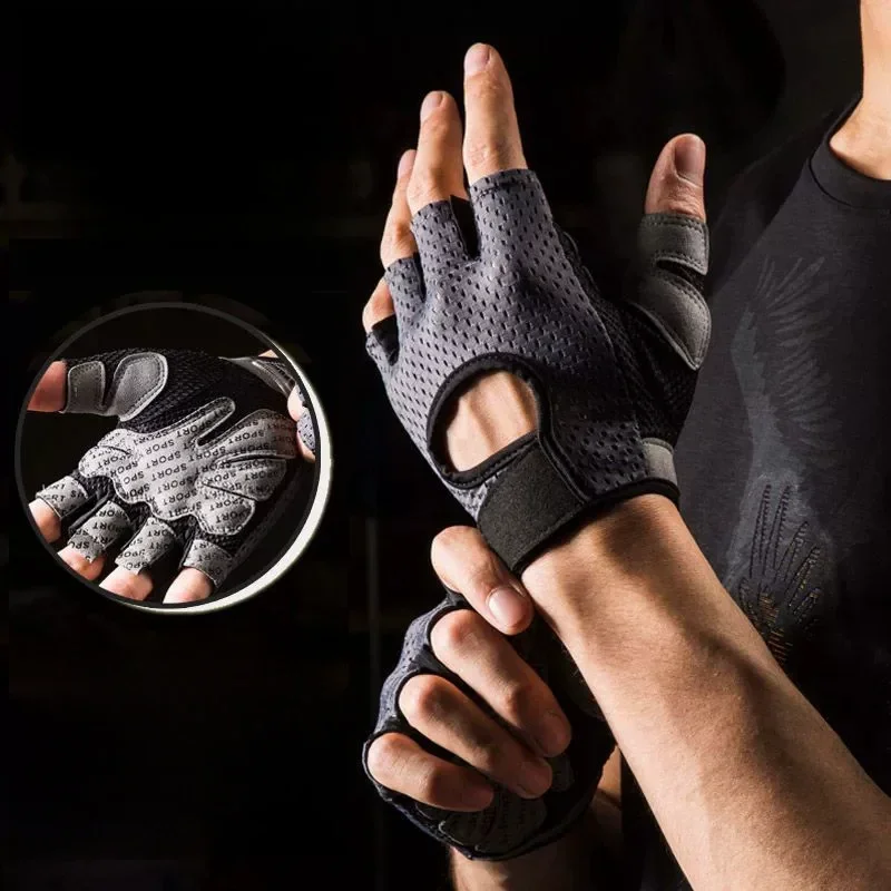 Weightlifting Gloves Women Men Fitness Gym Gloves Half Finger Breathable Non-slip Gel Pad Bodybuilding Training Dumbbells