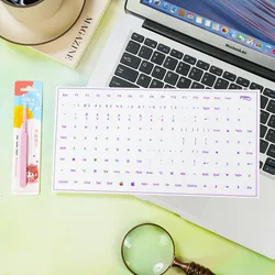 Complete Keyboard Key Set with Tweezers and Peel - Off Character Stickers (PURPLE)