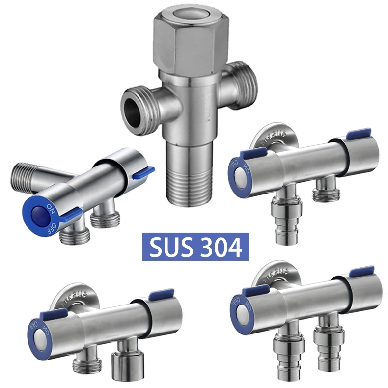 Description Picture 2 of item3 Way Shower Diverter Valve SUS 304 Angle Water Stop Toilet Parts Bidet Shower Flush Button For Faucets WC Bathroom Accessories