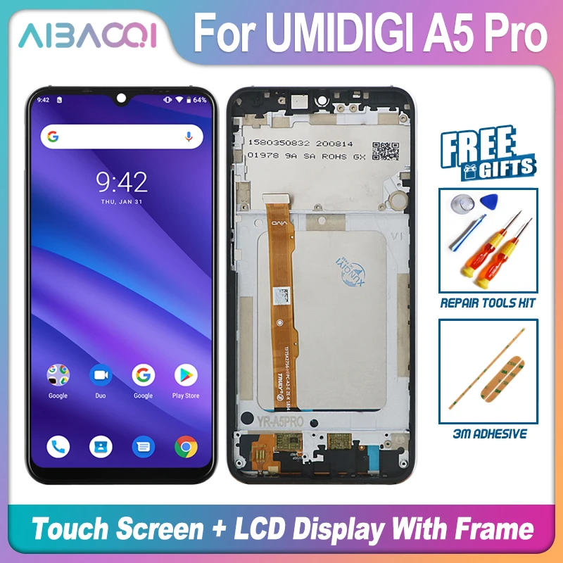 AiBaoQi ġ ũ  LCD ÷ ǰ, Umidigi A9 Pro A7 A7 Pro A5 Pro ޴ ü ǰ