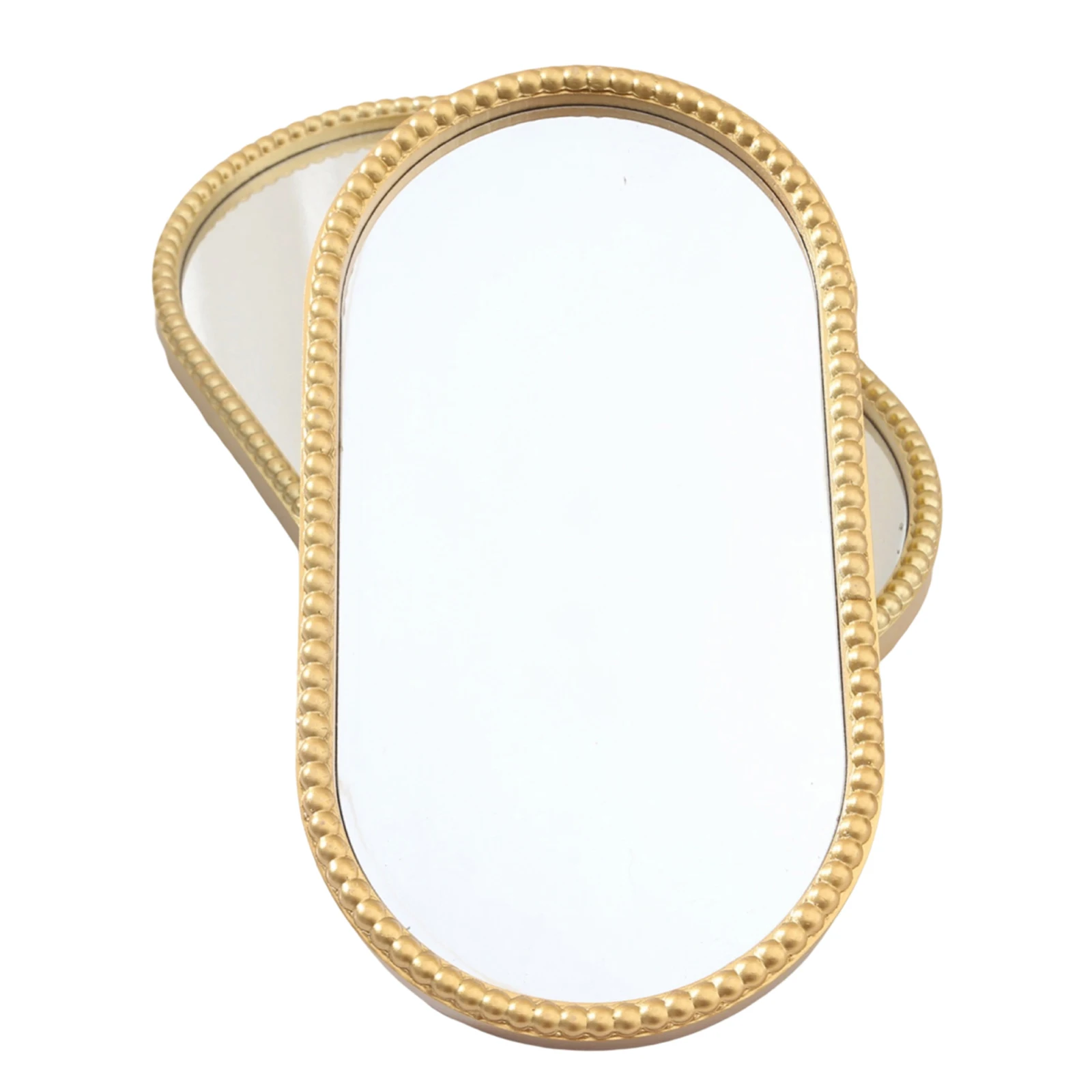 Elegant Rectangular Glass Serving Tray with Gold Handles for Coffee Table Centerpiece Kitchen Decor Dining Room Display