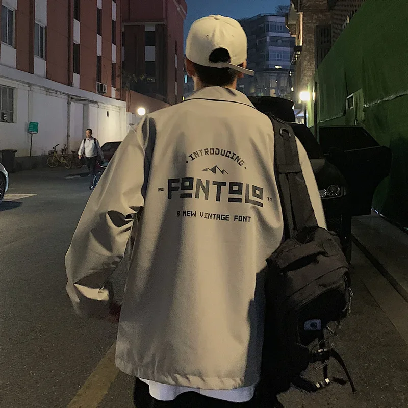 남성용 홍콩 스타일 루즈핏 재킷, 한국 트렌디 조끼, 상의, 학생 작업복, 가디건, 용수철 가을 시즌
