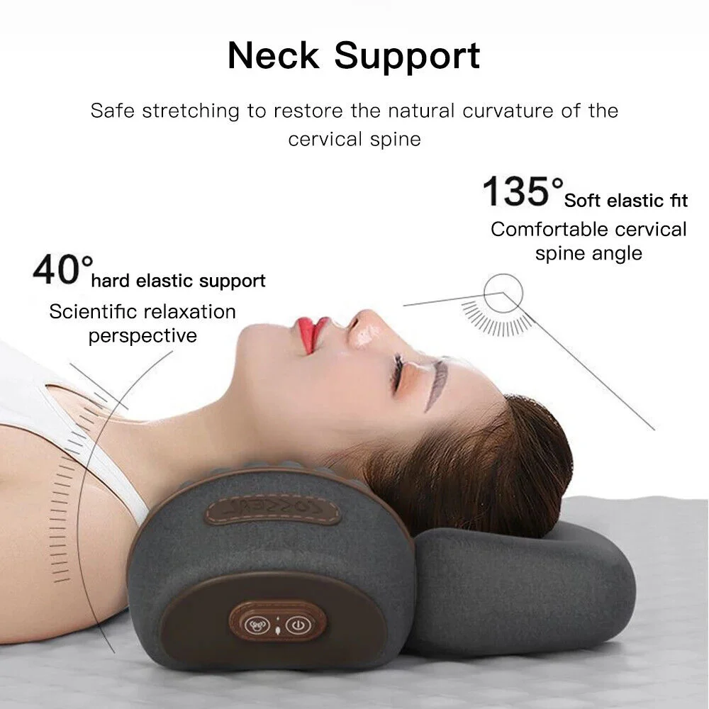 Electric Massager Cervical Pillow Hot Compress Vibration Massage Neck Traction Relax Sleeping Memory Foam Pillow Spine Support 3
