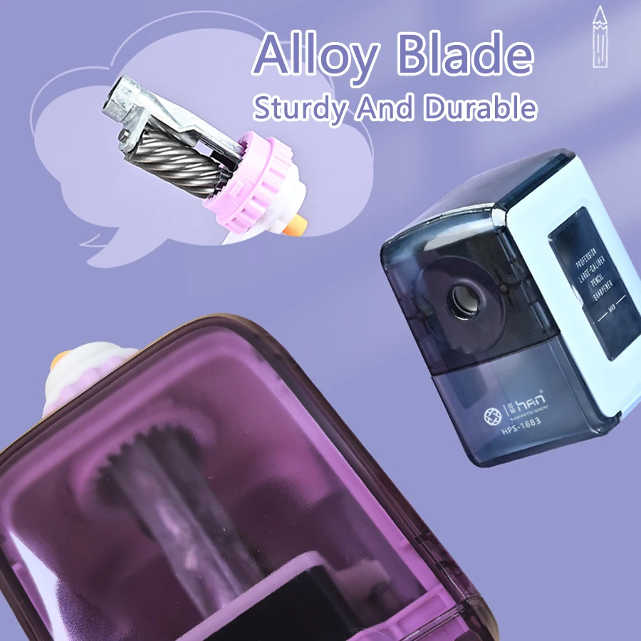 8-12mm 자동 공급 수동 연필깎이, 핸드 크랭크 연필깎이, 3단계 조절 가능한 날카로움 설정, 점보 연필용, 학교 및 사무실용