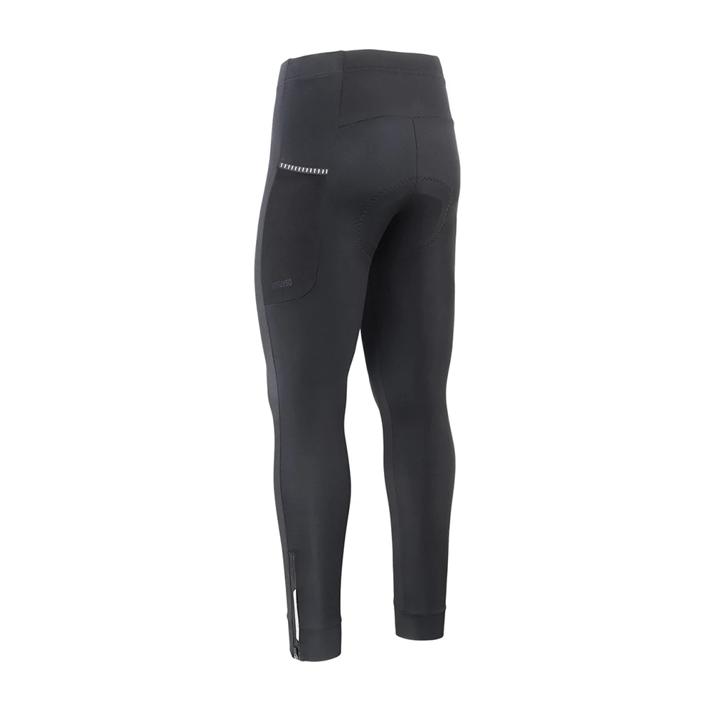 ARSUXEO Men's Cycling Pants Thermal Fleece Bike Pants 5D Gel Pad Sports MTB Compression Tights Bicycle Trousers Reflective