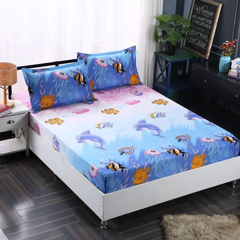 Non-slip Bed Single Piece Simmons Protective Cover Mattress Cover Bedspread Bed Skirt Dust Cartoon Shooting Star Pattern mattress cover
