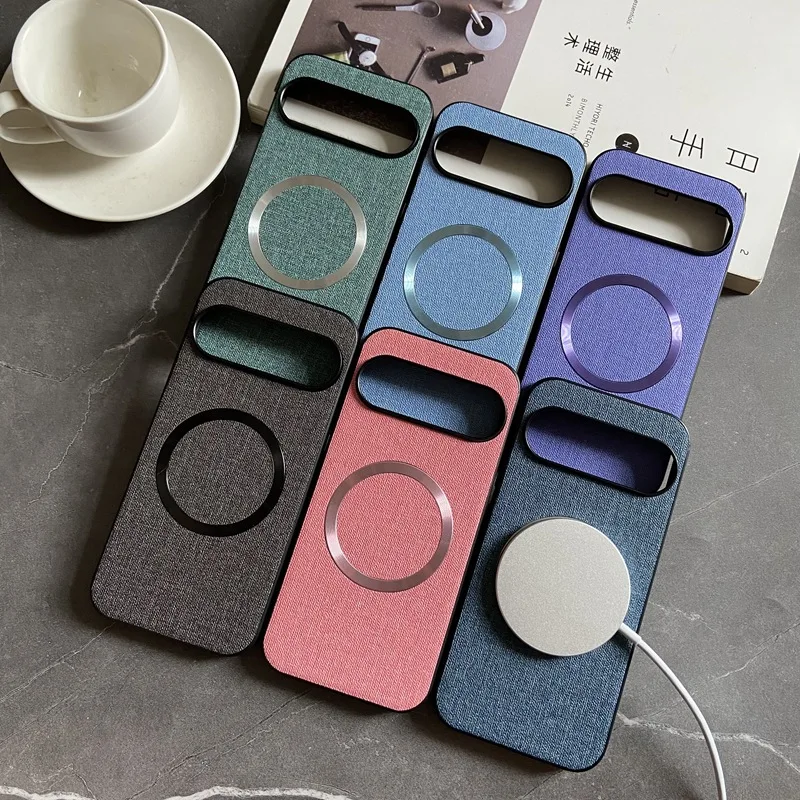 Magnetic Fabric Textured Case with Magsafe Charging and Anti-Knock Protection