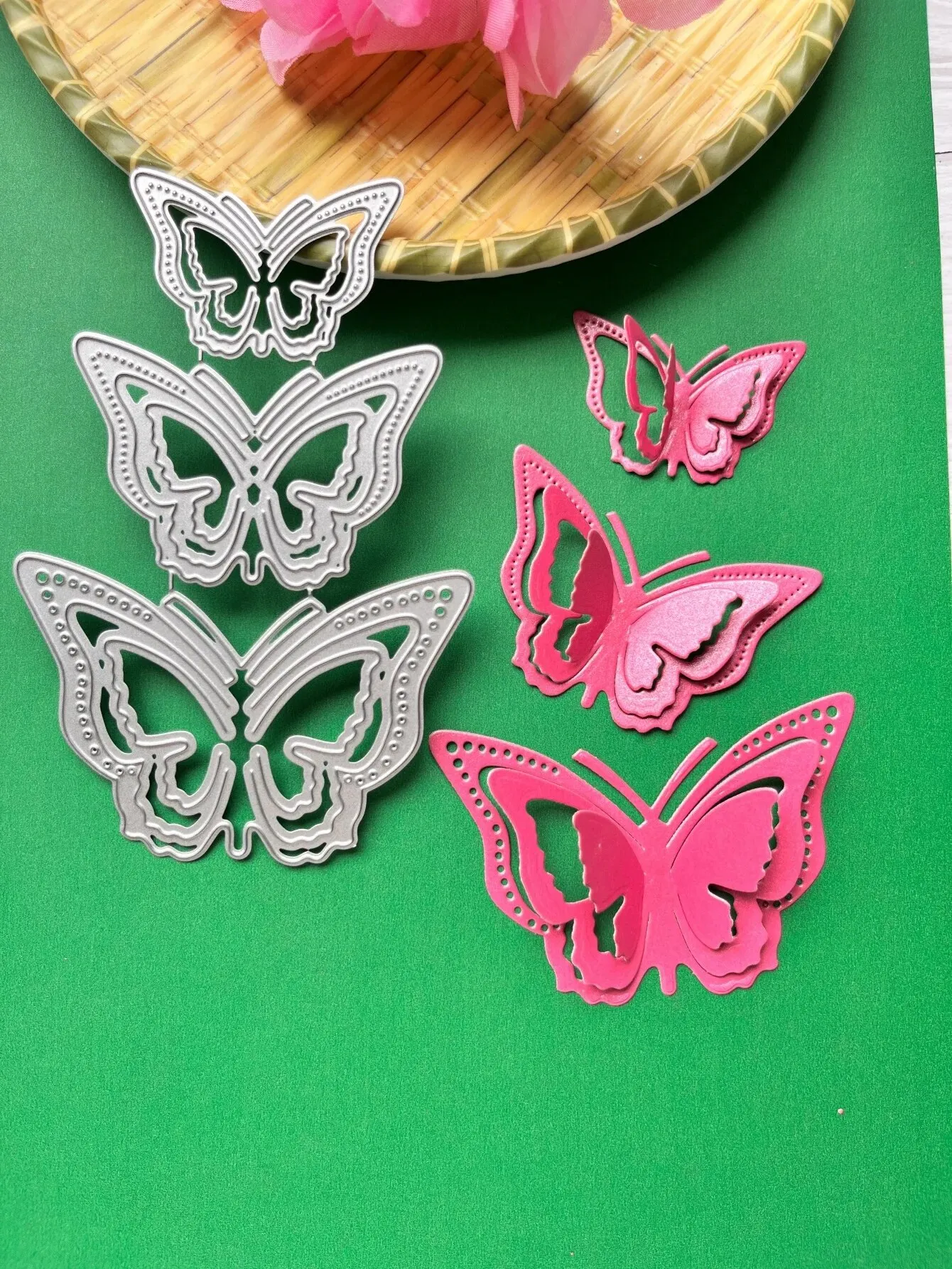 Butterfly Tufted Bamboo Dragonfly Magritte Flowers Metal Cutting Dies Stencils DIY Scrapbooking