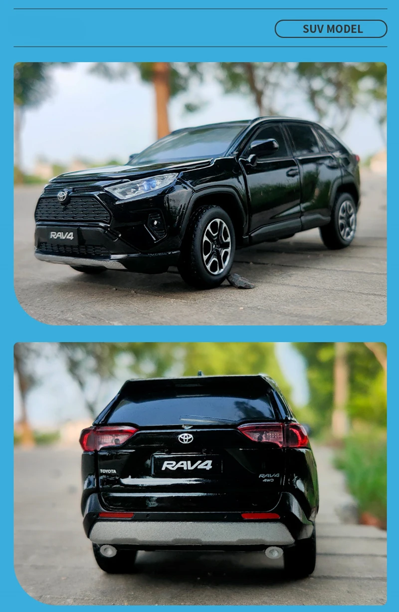 maisto diecast 1:32 TOYOTA RAV4 SUV Alloy Car Model Diecast Metal Toy Vehicles Car Model High Simulation Sound Light Collection Childrens Gift hotwheels cars