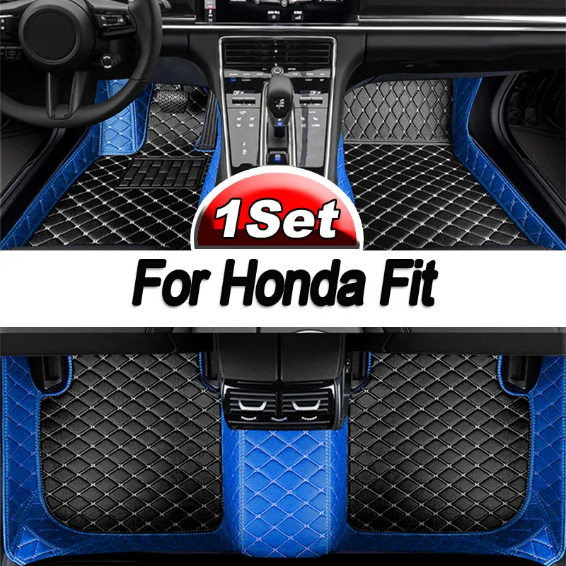 

Car Floor Mats For Honda Fit Jazz GK3 4 5 6 7 2014~2020 Carpet Mat Luxury Leather Rug Interior Parts Car Accessories GH7 GP5 6