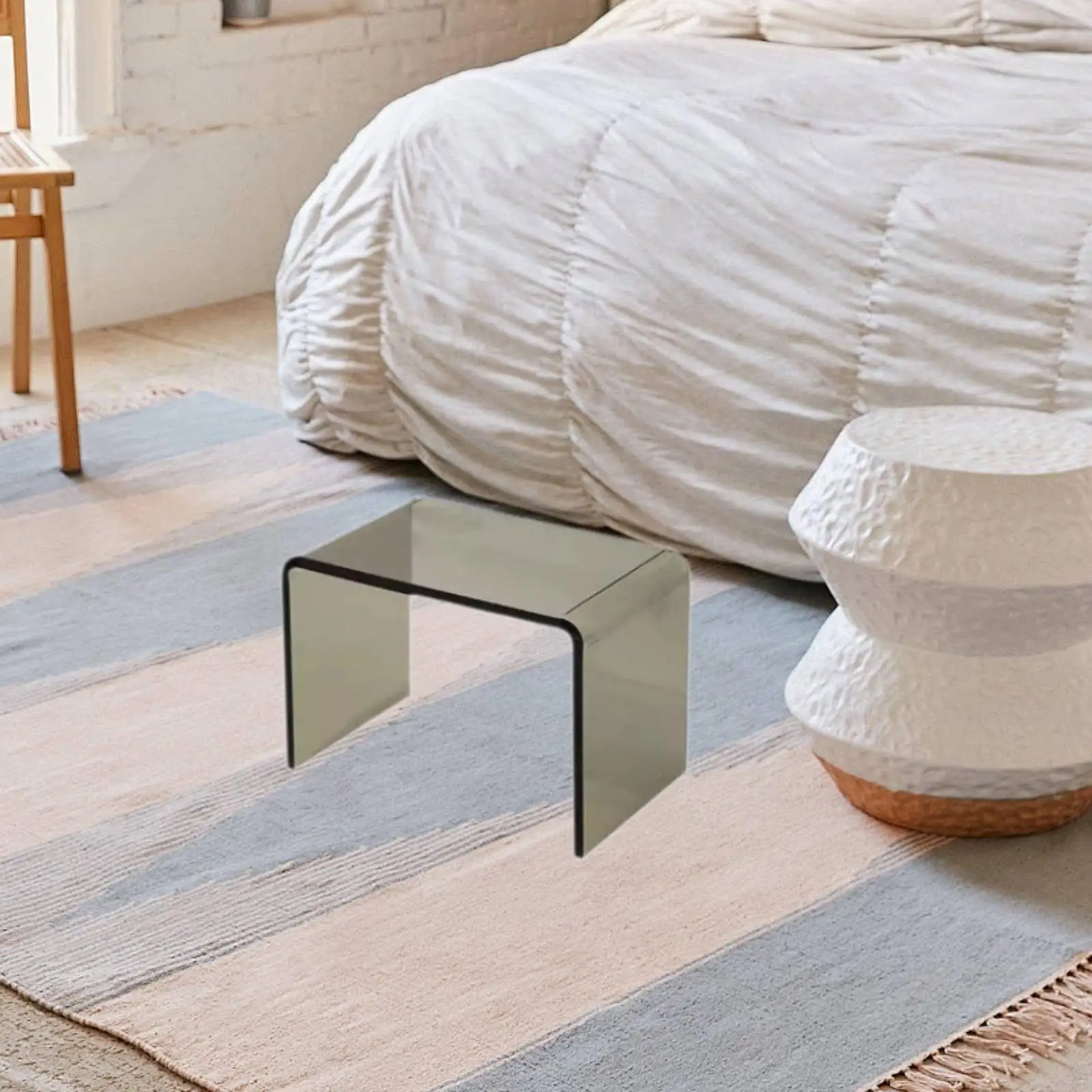 Acrylic Step Stool Portable Shoe Changing Multifunctional Antiskid Bathroom Stool for Bedside Bedroom Bathroom Toilet Apartment