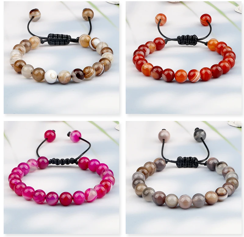 Bracelet Élastique En Pierres Précieuses Naturelles Pour Femmes Et