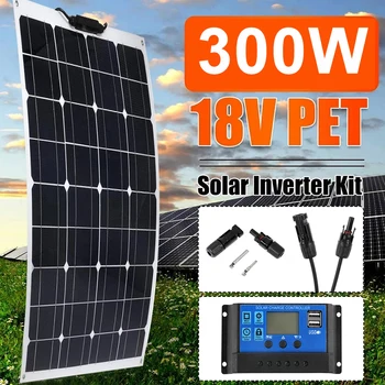Flexible Solar Panel 300W Dual USB Output Solar Cells Waterproof 10A/20A/30A/40A/50A/60A Controller for 12V/24V Battery Charger 1