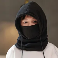 Bonnet cagoule coupe-vent pour enfants, chapeau d'extérieur, bonnet de cyclisme pour enfants, garçons et filles, optique de document solide, bonnet à capuche chaud, écharpe d'hiver, sourire 3