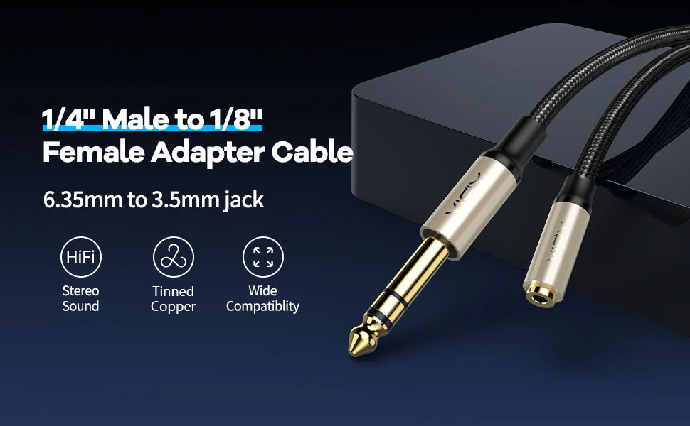 Adaptador Jack Adaptador De Audio Jack 6,35mm A 2x 3,5mm Hembra - Chapado En Oro, Para Conectar Instrumentos O Auriculares Adaptador Jack A Minijack