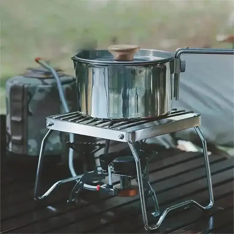 Portable Outdoor Stainless Steel Stove Holder Mini Barbecue Rack Set