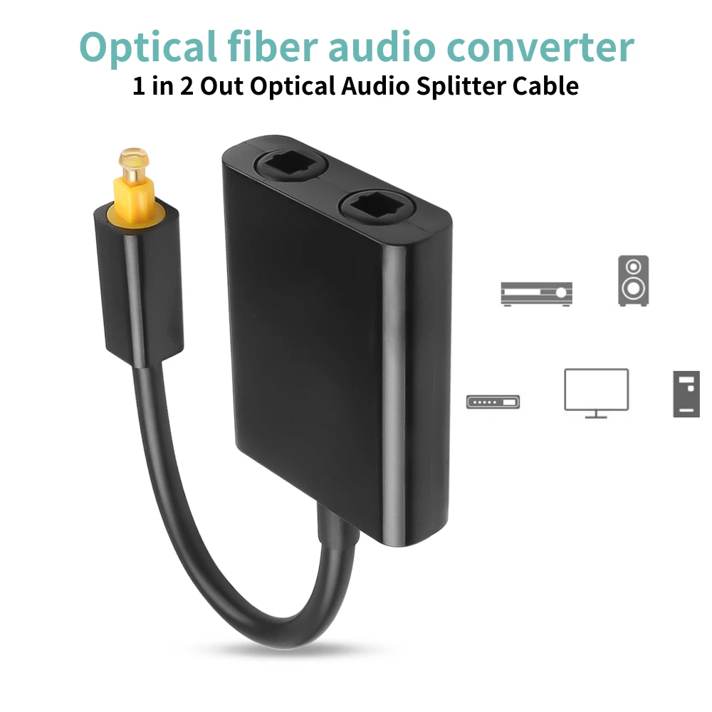 Toslink Splitter 1 In 2 Out Adattatore Splitter Audio Ottico Cavo Ottico A 2 Vie Spdif Distributore Audio Ottico Per Tv Dvd