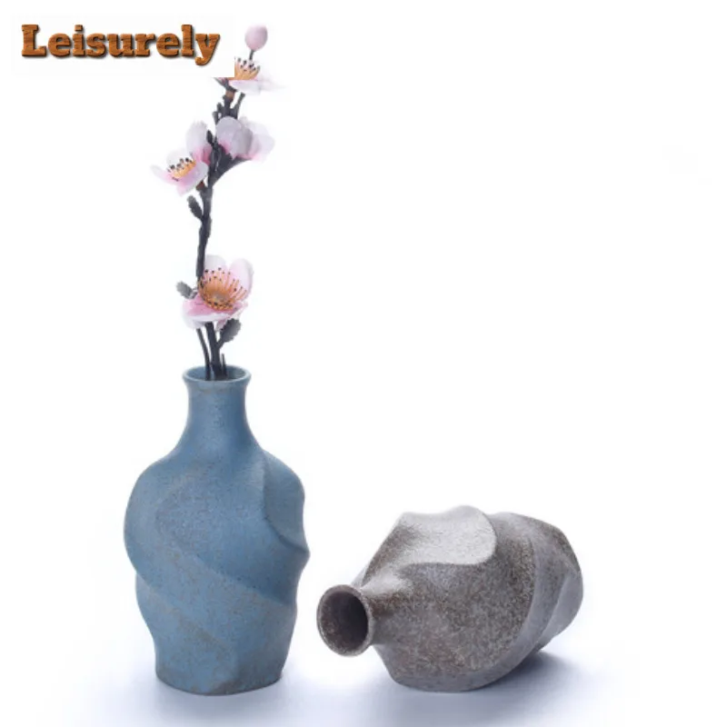 Japanese Style Rough Pottery Mini Vase Vintage Terrarium Home Decorations Plant Pot Household Flowerpot Tea Table Decoration