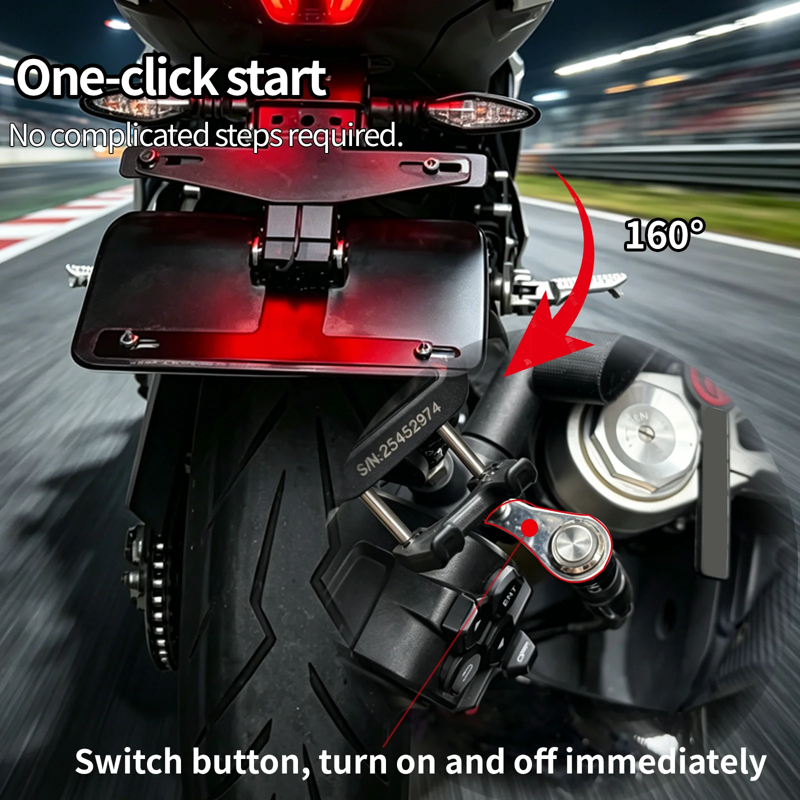 CFMOTO 450SR 675SR 700MT 450MT 450NK 250NK 300SR 750SR-S용 번호판 브래킷 레이스 트랙 전용