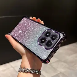 Luxury Glitter Plating Clear Phone Case Cover - MOTO Edge60 Fusion (PURPLE)
