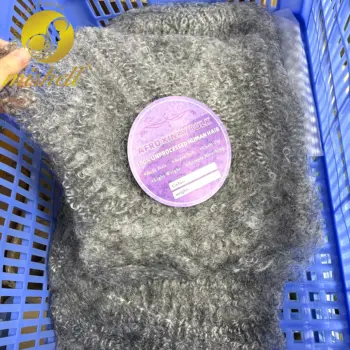 50g/Pack Gray Color 4C Afro Kinky Bulk Human Hair for Dreadlock Extensions Loc Repair Braiding Twist Tight Afro Kinky Human Hair 1