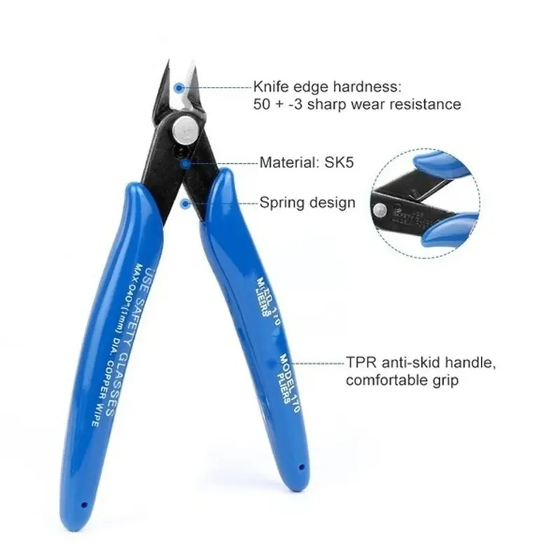 Universal Diagonal Pliers Carbon Steel Pliers Electrical Wire Cable Cutters Cutting Side Snips Flush Nipper Hand Tools