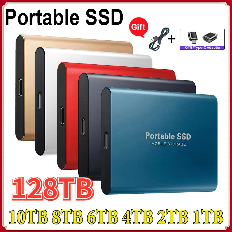 High speed portable ssd 64tb external hard drive type c usb3 1 2tb ssd