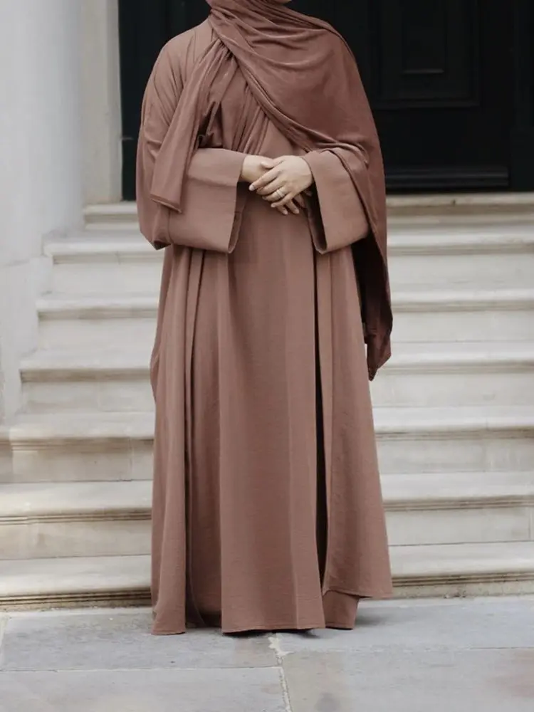 Ramadan Eid Djellaba Suits Abaya Dubai Two pieces Thick Muslim Sets Dress Abaya Dubai Turkey Muslim Islam Abayas With Belt WY604 muslim dress,muslim sets
