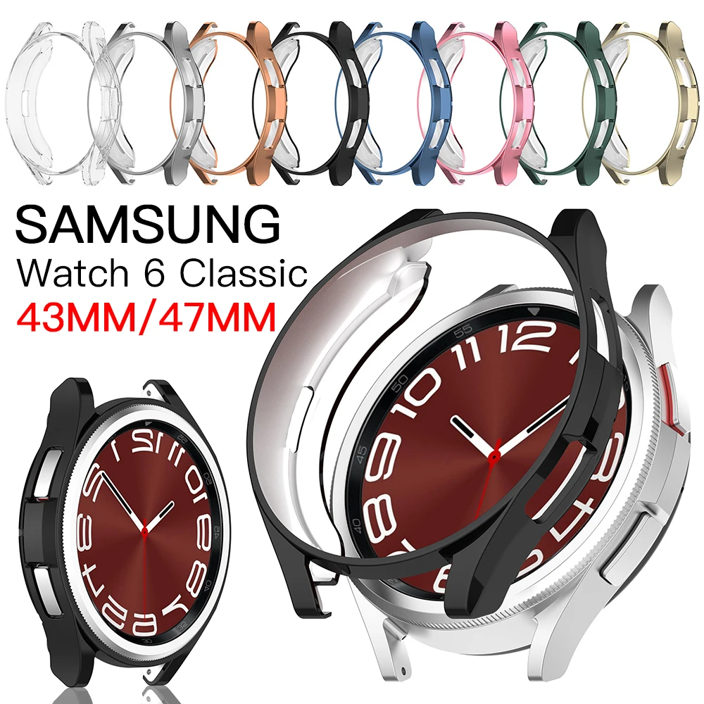 

Покрытие ТПУ защитный чехол для Samsung Galaxy Watch 6 классический 43 мм 47 мм Бампер анти-падение силиконовый защитный чехол Аксессуары