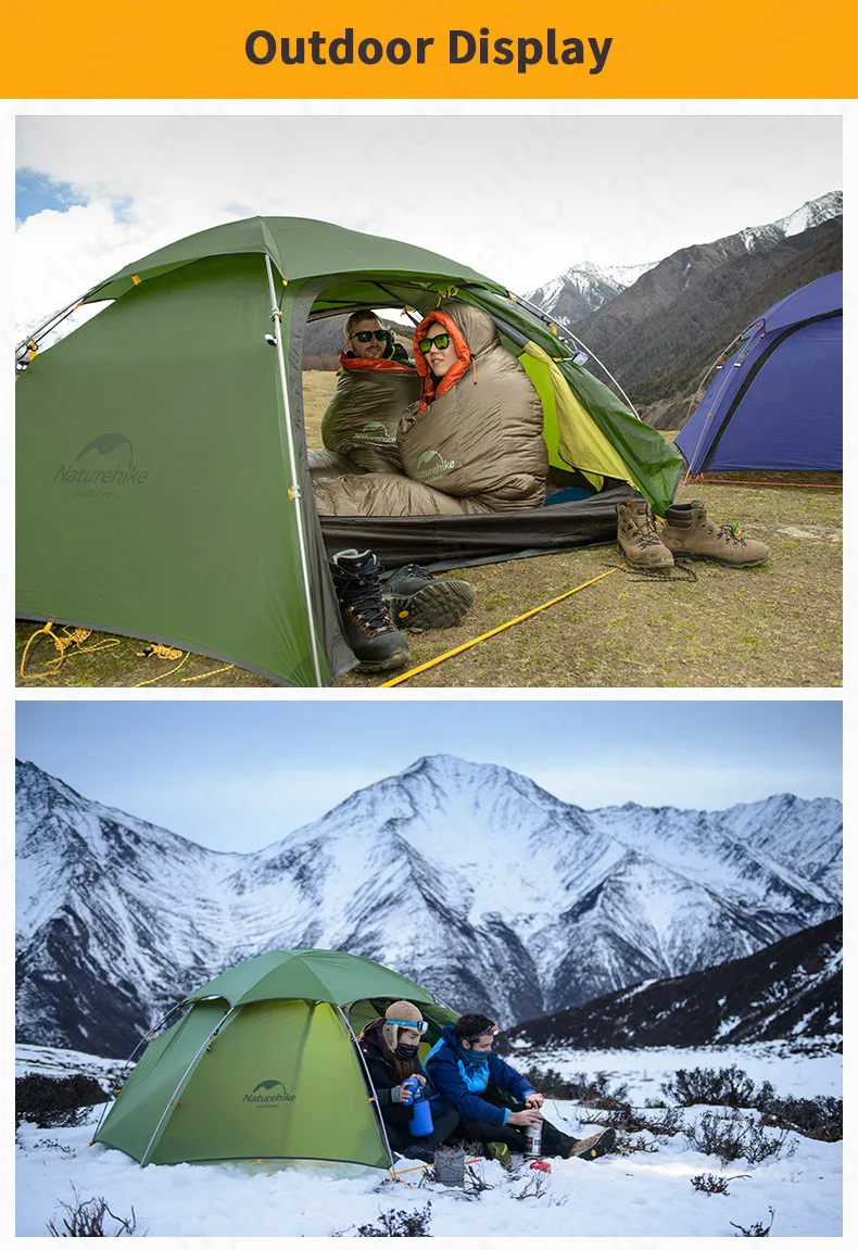 Naturehike Cloud Peak Campingzelt Hex 4-Jahreszeiten-Zelt Bodennetz T-Reißverschluss 20D Silikon wasserdichtes Touristen-Wanderzelt – Detail 14