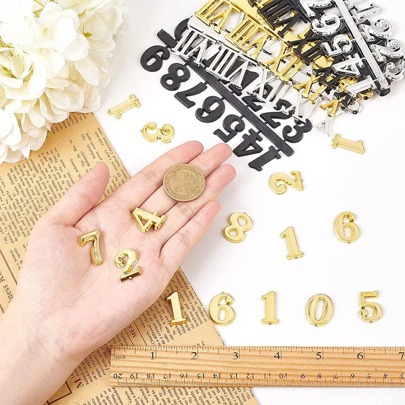 Clock Numerals DIY Digital Roman Numerals Clock Replacement Parts for Home Art Decor Arabic Number Quartz Repair Tools