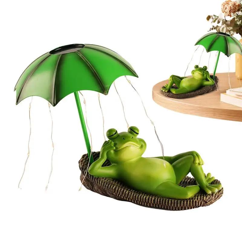 

Solar Garden Frog Statue LED Waterproof Resin Cute Animal Sculpture Ideal Ornament For YardLawn Frogs Garden Outdoor DecorStatue