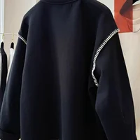 plus Size 300 Pou Women's Loose Long Sve Hoodie Fake Two-Piece Sle Autumn Winter plus Size Clothing Trendy Faion