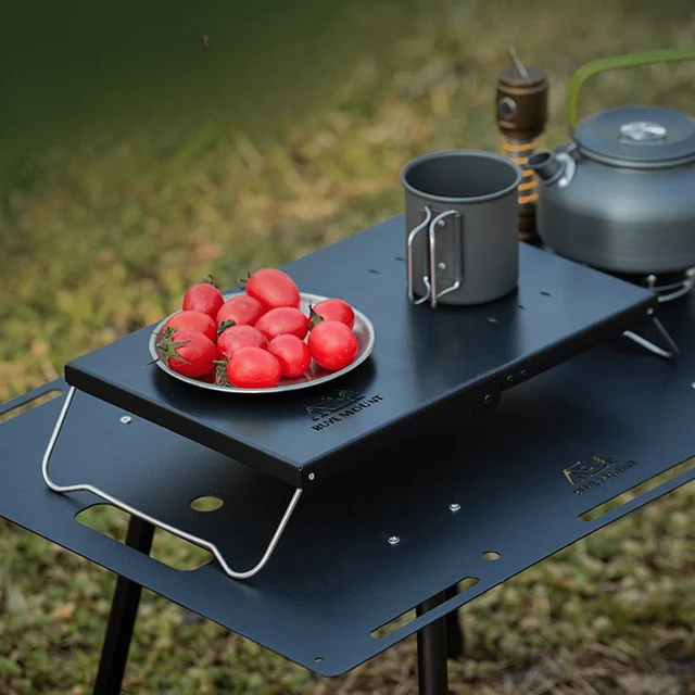Outdoor Folding Small Table Portable Picnic Mini Table Thickened Steel Plate Spider Stove Insulated Table Camping Equipment 2