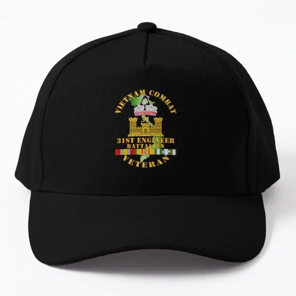 

Army Vietnam Combat Veteran W 31St Eng Baseball Cap Hat Spring Black Bonnet Czapka Boys Fish Sun Summer Outdoor Printed