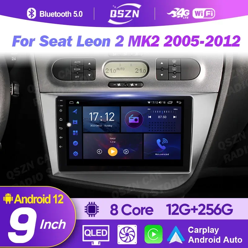 

2 Din For Seat Leon 2 MK2 2005 - 2012 Android 13 Car Radio Multimedia Video Player AI Voice CarPlay Auto GPS 4G Head Unit Stereo