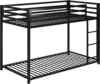 DHP Miles Low Metal Bunk Bed Frame for Kids, With Built-in Ladder, High Guardrail and Metal Slats, Floor Bed Bottom Bunk, No Box 1